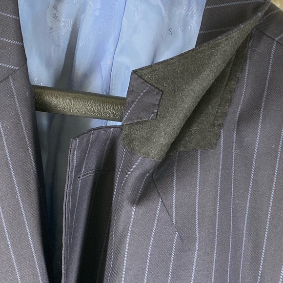 Sam Surin Bespoke Sport Coat 2-Button 44 Blue Pinstripe Surgeon Vented Super 150 - Picture 6 of 16